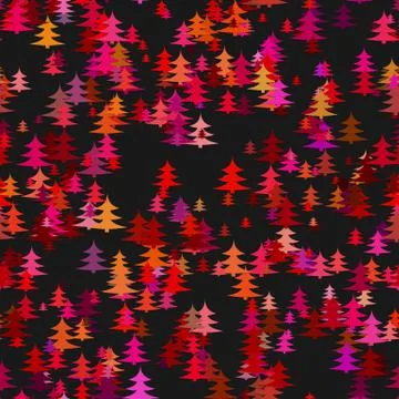 Abstract stylized chaotic pine tree background - winter decoration design Stock Illustration