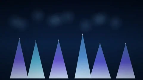 Abstract Stylized Christmas Trees Falling Snow Animation Video stock 347963492