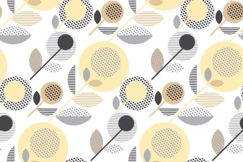Abstract stylized floral. creative pale color sixties seamless pattern. moder 스톡 일러스트
