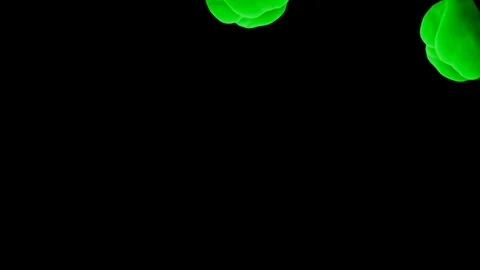 Abstract stylized Green ink drop in water on a black background V13 Stock Footage 87565271