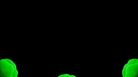 Abstract stylized Green ink drop in water on a black background V23 Stock Footage 87601240