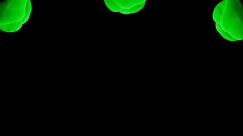 Abstract stylized Green ink drop in water on a black background V22 Stock Footage 87601242