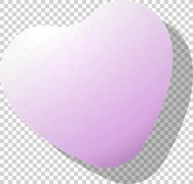 Abstract stylized heart-like blob floating over transparent backdrop in flat Ilustração Stock