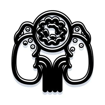 Abstract stylized human brain icon symbol Stock Illustration