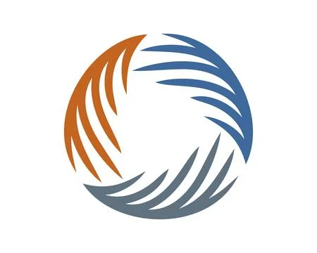 Abstract stylized leaf circle logo template Stock Illustration