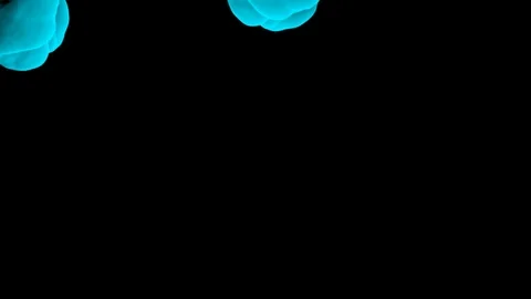 Abstract stylized Light Blue ink drop in water on a black background V11 Stock Footage 87565329