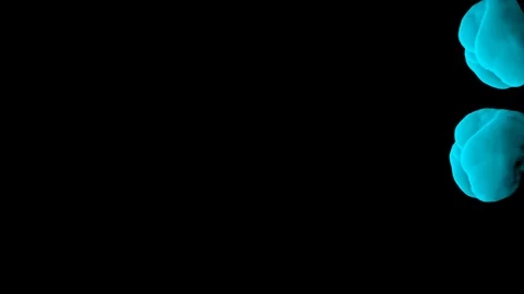 Abstract stylized Light Blue ink drop in water on a black background V14 Stock Footage 87565342