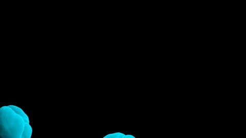 Abstract stylized Light Blue ink drop in water on a black background V19 Stock Footage 87565354