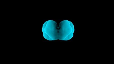 Abstract stylized Light Blue ink drop in water on a black background V10 Stock Footage 87601236