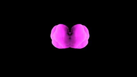Abstract stylized Magenta ink drop in water on a black background V10 Stock Footage 87601267