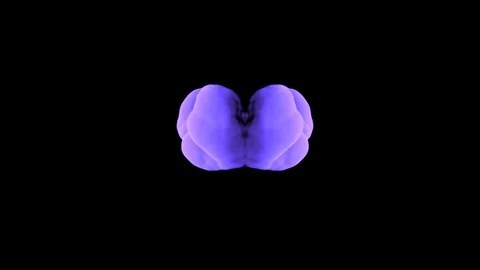Abstract stylized Purple ink drop in water on a black background V10 Stock Footage 87601287