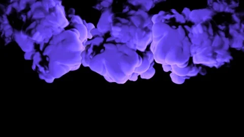Abstract stylized Purple ink drop in water on a black background V22 Stock Footage 87603816