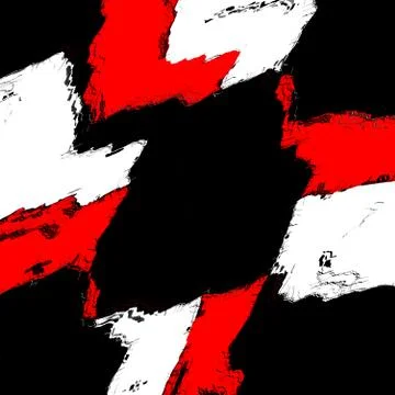 Abstract Stylized Red and White Cross pattern on black background. Illustrazione stock