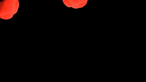 Abstract stylized Red ink drop in water on a black background V11 Stock Footage 87568767