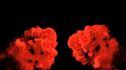 Abstract stylized Red ink drop in water on a black background V18 Stock Footage 87568807