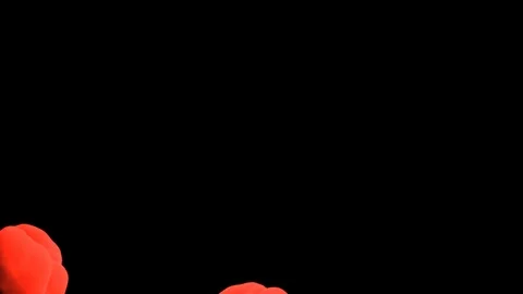 Abstract stylized Red ink drop in water on a black background V19 Stock Footage 87568810