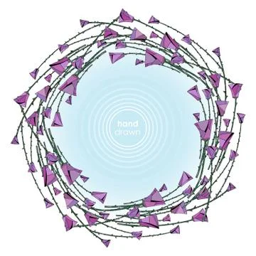 Abstract stylized roses frame. Vector flowers background. Stock Illustration