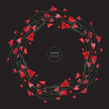 Abstract stylized roses frame. Vector flowers background Stock Illustration