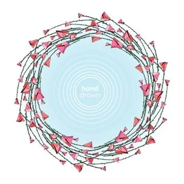 Abstract stylized roses frame. Vector flowers background Stock Illustration