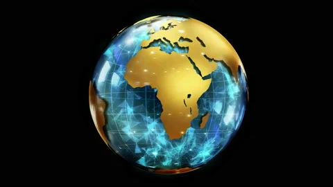 Abstract stylized spinning globe of the planet Video stock 127525575
