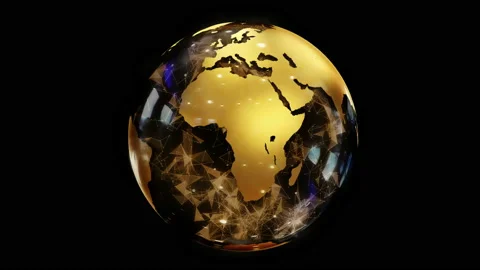 Abstract stylized spinning globe of the planet Stock Footage 127534124