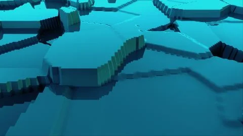 Abstract stylized terrain modern 3d surface model, 3d render backdrop, computer Stock Illustration