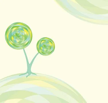 Abstract stylized tree illustration Stock Illustration