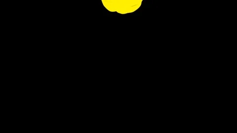 Abstract stylized Yellow ink drop in water on a black background V3 Stock Footage 87568826