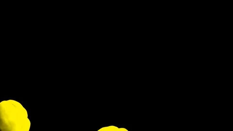 Abstract stylized Yellow ink drop in water on a black background V19 Stock Footage 87568877