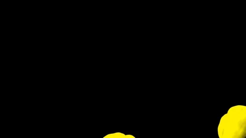 Abstract stylized Yellow ink drop in water on a black background V17 Stock Footage 87568878