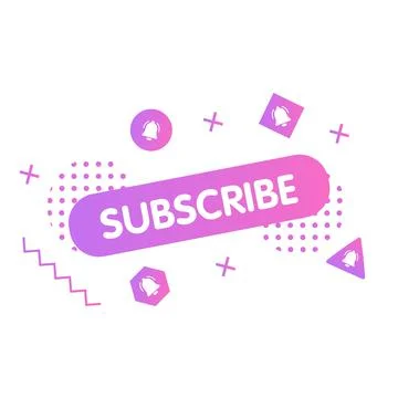 Abstract subscribe, bell button. Red button subscribe. Blog. Social media Stock Illustration