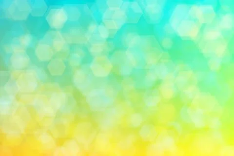 Abstract summer background. Blue to yellow gradient with hexagon shaped spots Stock Illustration