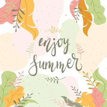 Abstract Summer Background with Leaves Stock Illustration
