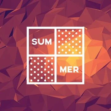 Abstract summer background with low poly vector illustration. Polygonal Stock Illustration