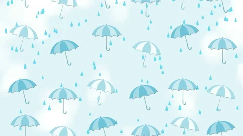 Abstract summer background with umbrellas and rain Stock Footage 88607889