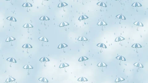 Abstract summer background with umbrellas and rain Stock Footage 89320814