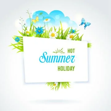 Abstract summer banner Stock Illustration