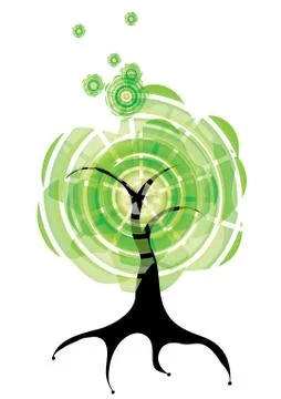 Abstract summer green eco tree, eps10 vector illustration Stock Illustration