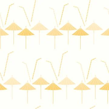 Abstract summer pattern with an image of cocktail accessories in monochrome sand Illustrazione stock
