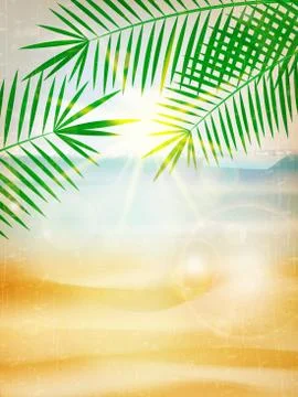 Abstract summer poster with beach. Stock-Illustration