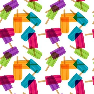 Abstract Summer Seamless Pattern Background with Ice Cream.  Illustration Stock Illustration