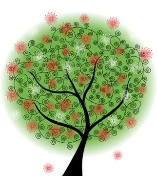Abstract summer tree Illustrazione stock