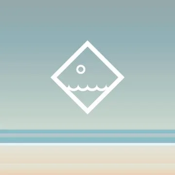 Abstract summer vector background with sea, beach and summer symbol. Stock Illustration
