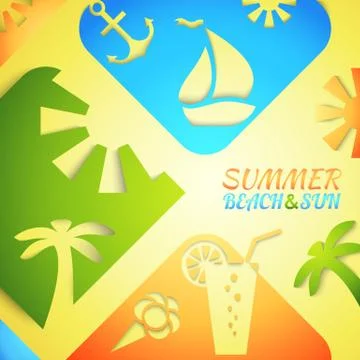 Abstract summer vector illustration. Bright beach Stock Illustration