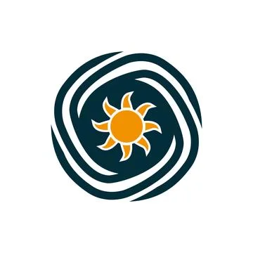 Abstract Sun Circle Logo Design for Energy and Nature Brand Stock Illustration