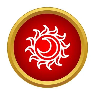 Abstract sun crescent moon cosmic celestial symbol Stock Illustration