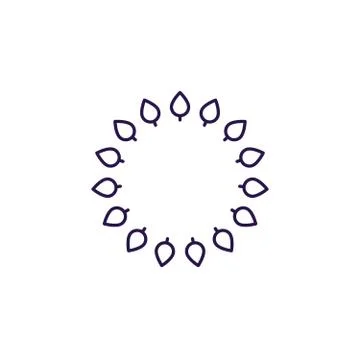 Abstract sun cycle logo design template. Geometric leaf circle eco tech sign Stock Illustration