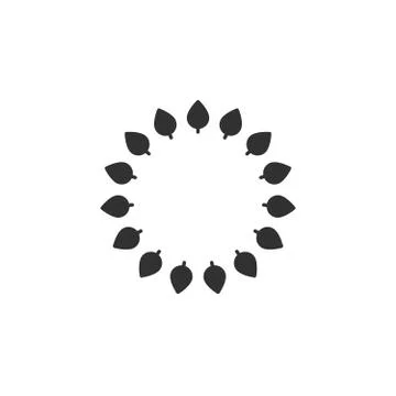 Abstract sun cycle logo design template. Geometric leaf circle eco tech sign Stock Illustration