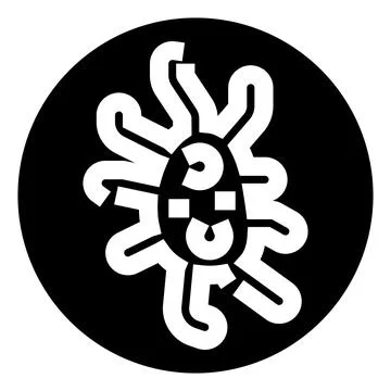 Abstract sun face icon representing tribal culture 스톡 일러스트