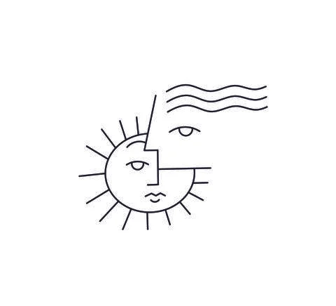 Abstract sun face Stock Illustration